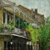 Alan Flattmann "Balcony Garden" 16"x20"-pastel