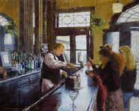 Alan Flattmann-"Tujaques" 24"x30" pastel on board.-SOLD.