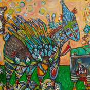Holly Atkinson-Birdwings,Bears & Bubbles-18x24