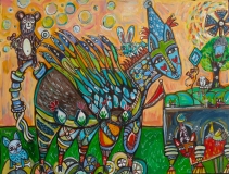 Holly Atkinson-Birdwings,Bears & Bubbles-18x24