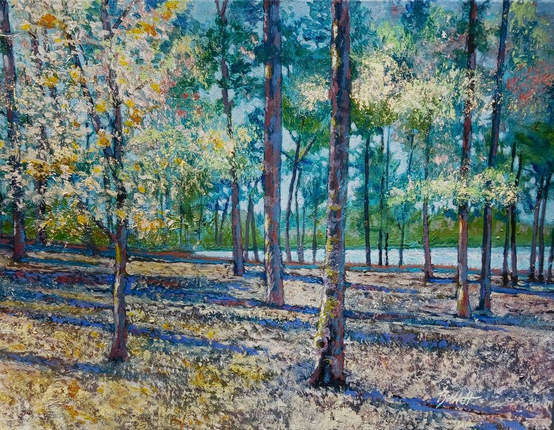 Jack Bartlett-Lakeside Shadows-18×24 oil on canvas – Carol Robinson Gallery